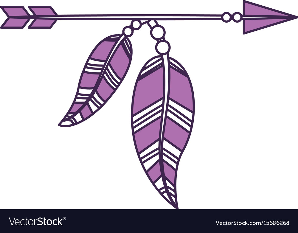 Decorative arrows with feathers boho style