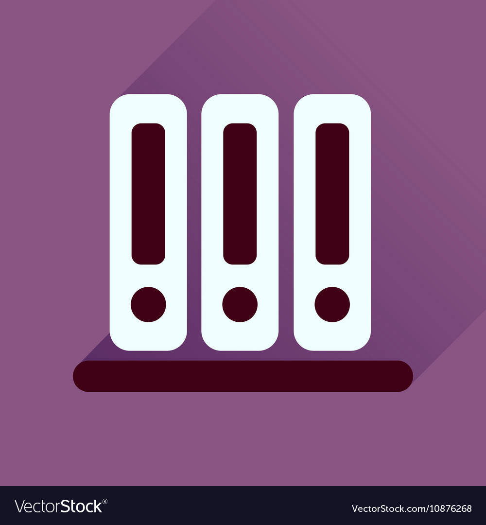 Flat icon with long shadow documents folder