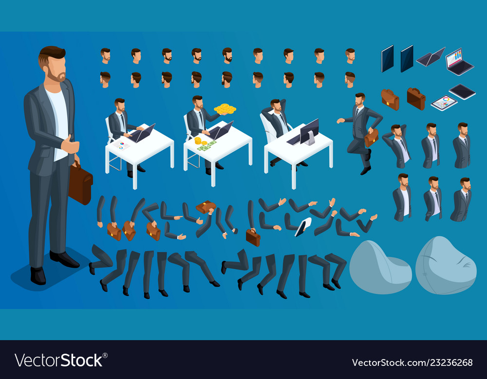 Isometric Character Gestures Set
