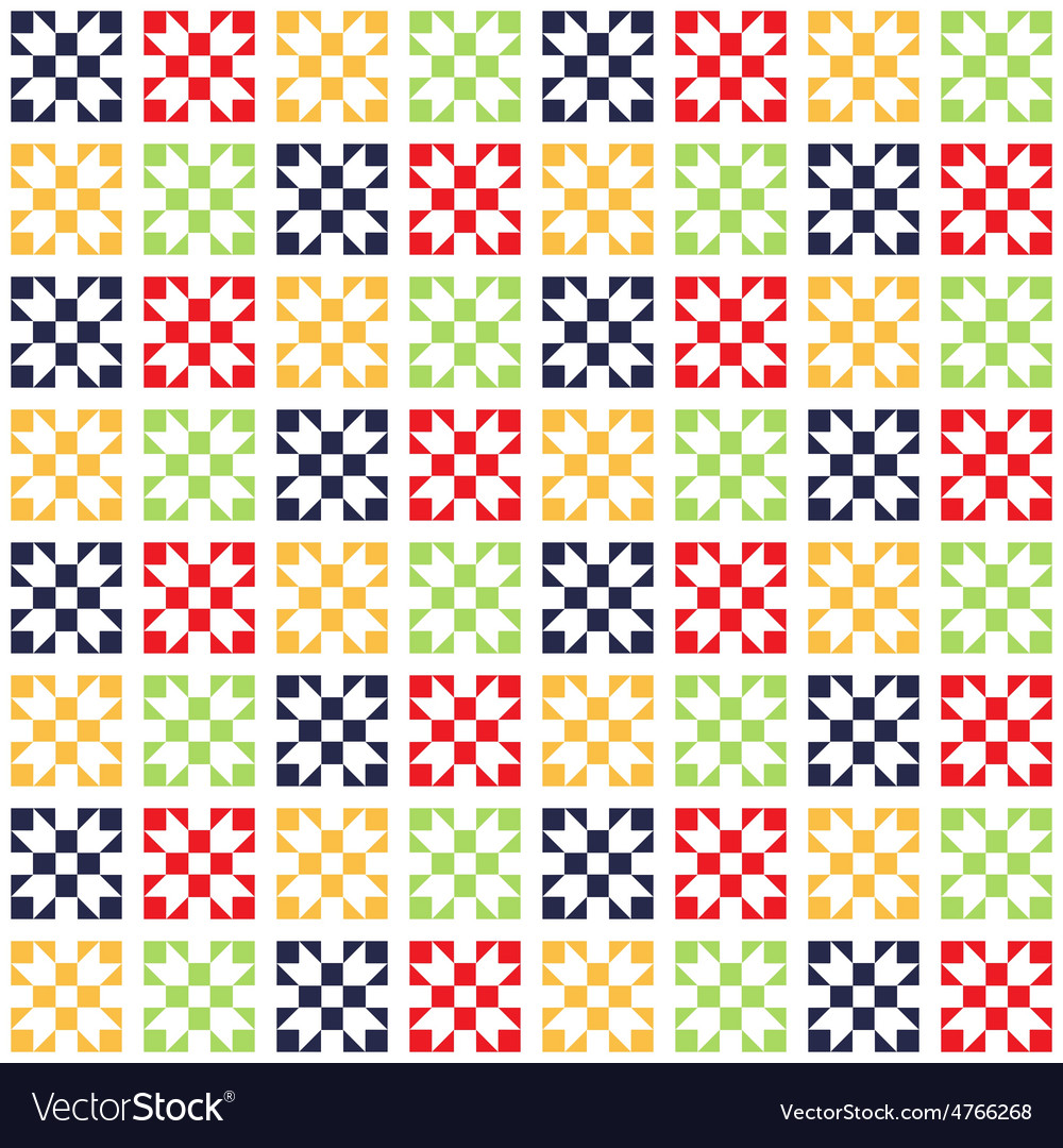 Quilt seamless pattern patchwork Royalty Free Vector Image
