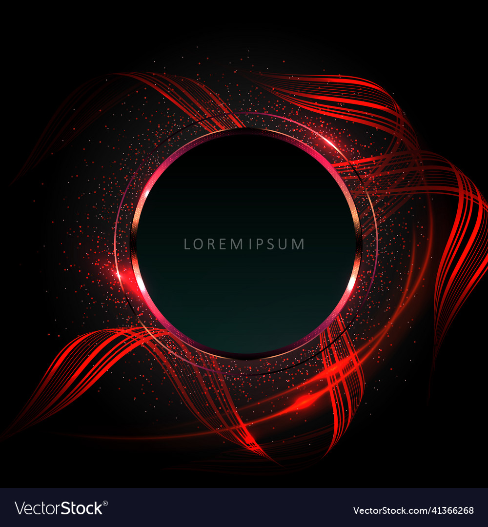 Round shiny frame a curved figure in red tint