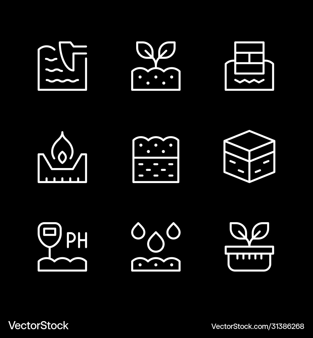 Set line icons soil Royalty Free Vector Image - VectorStock