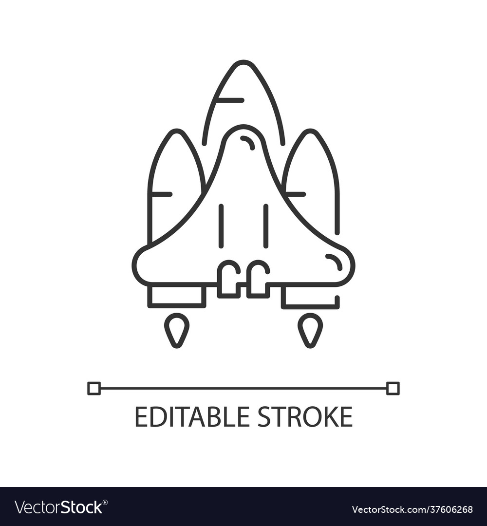 Space shuttle linear icon Royalty Free Vector Image