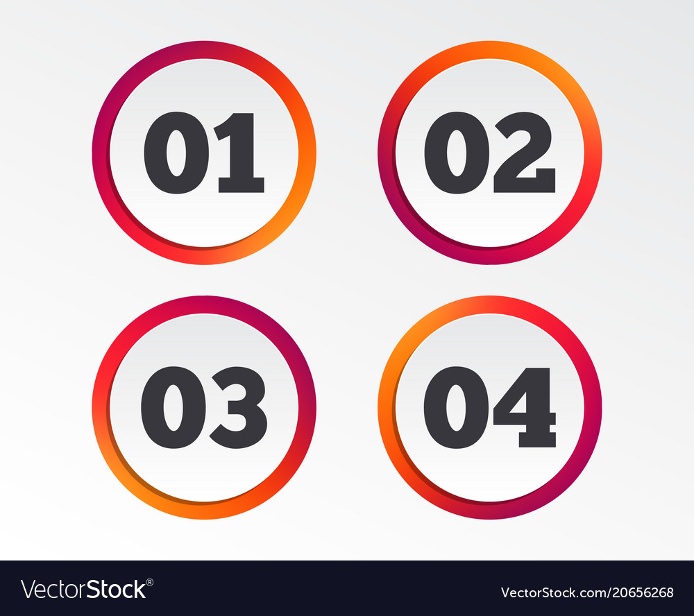 Step one two three icons sequence of options Vector Image, one two