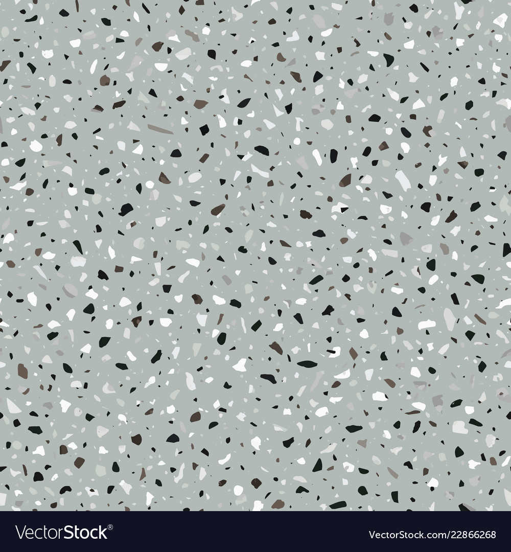 Terrazzo Flooring Seamless Pattern In Gray Vector Image