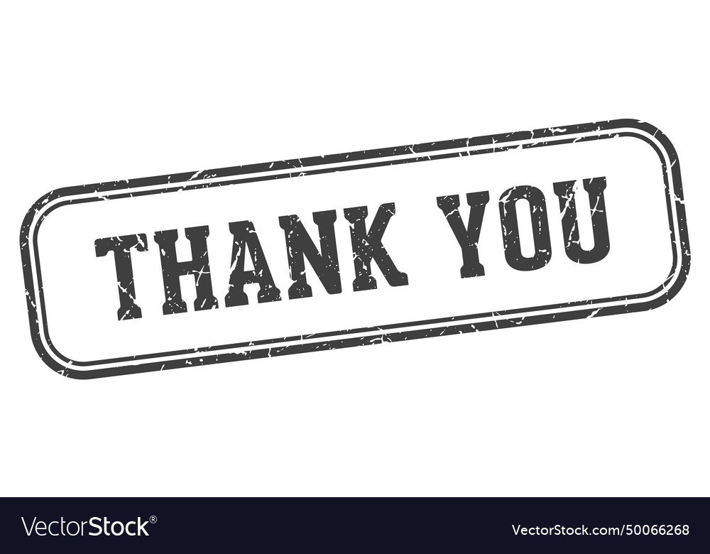 Thank you stamp thank you rectangular stamp on Vector Image