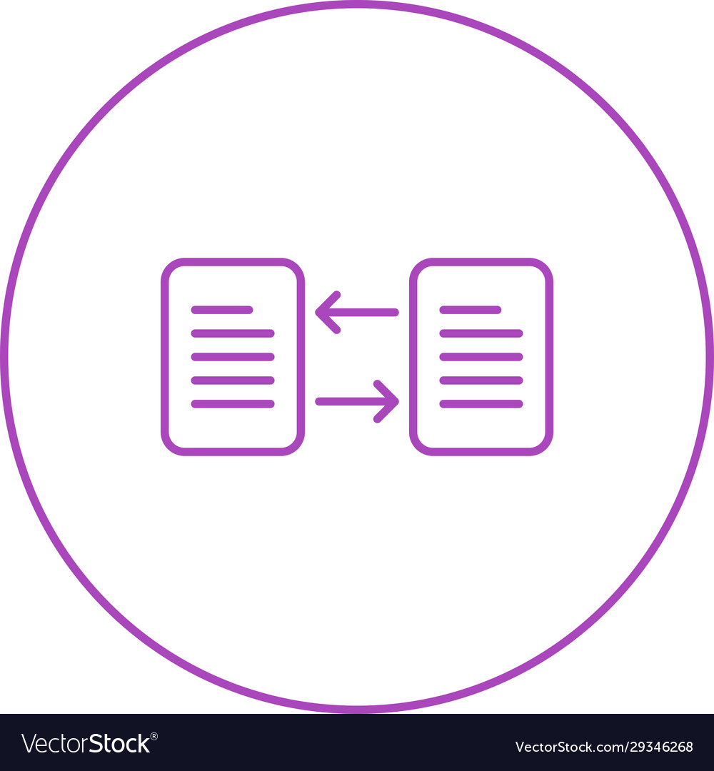 Unique file transfer line icon