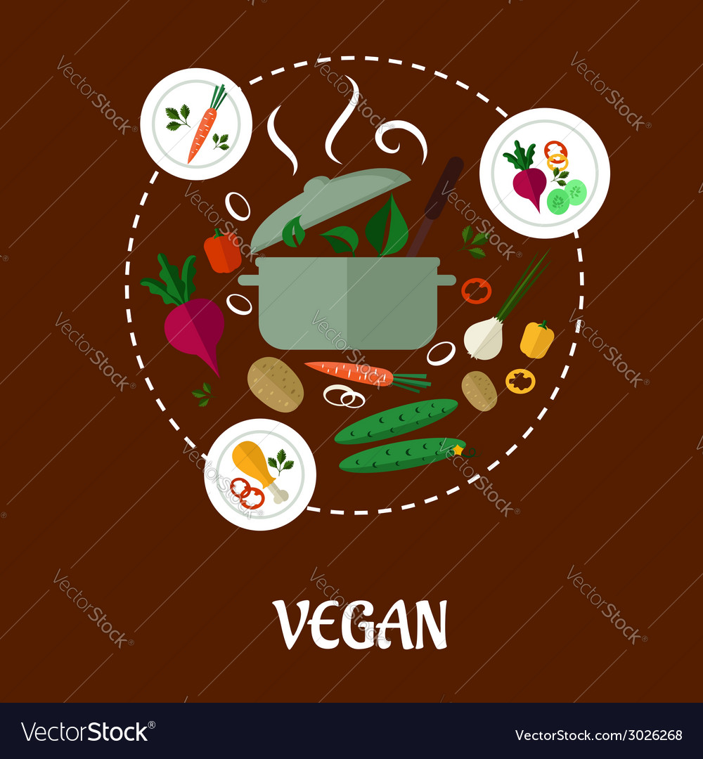 Vegan Flat Infographic Design Royalty Free Vector Image