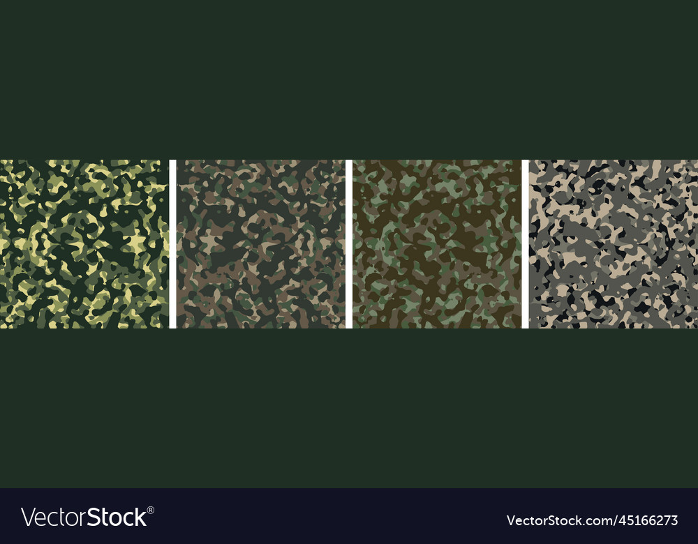 4 camouflage background set pattern design vector image 4 camouflage background set pattern design