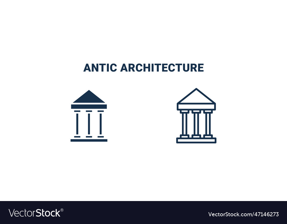 Antic architecture icon outline and filled