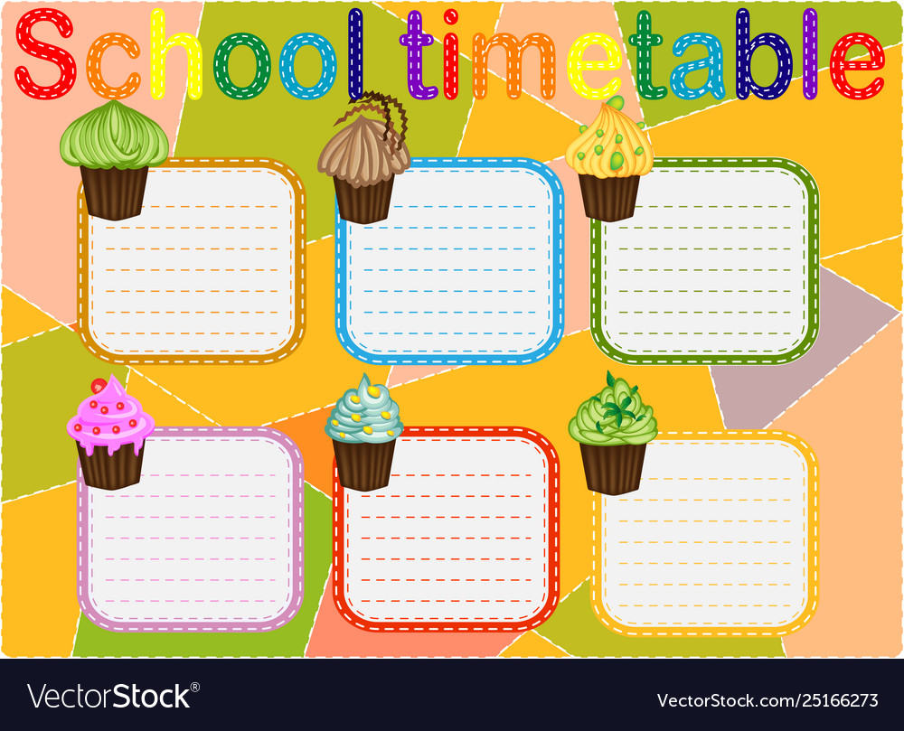 Background frame design school timetable