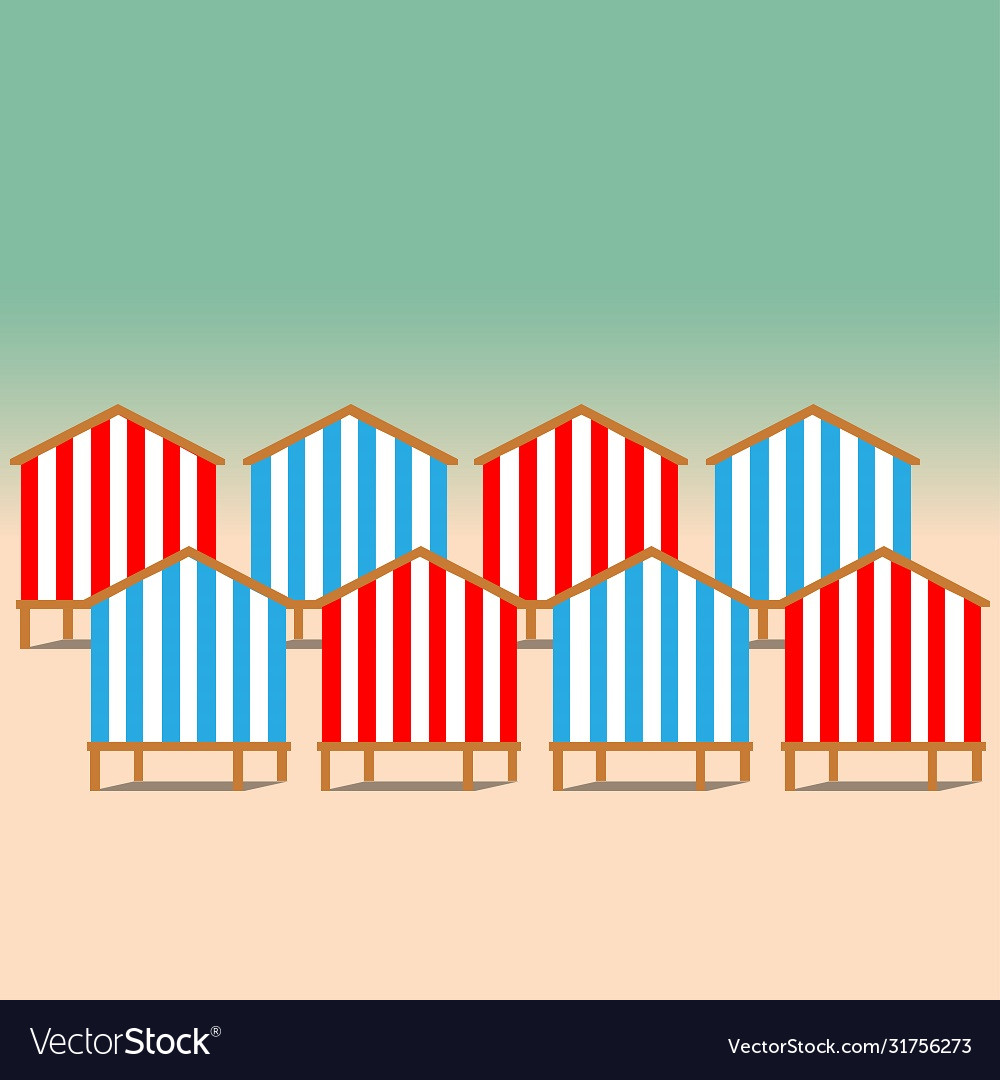 Beach huts on seacoast