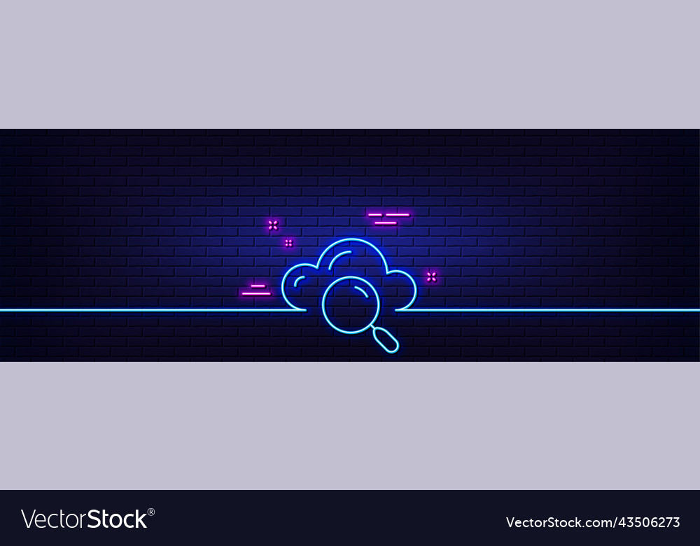 Cloud computing search line icon internet data vector image Cloud computing search line icon internet data