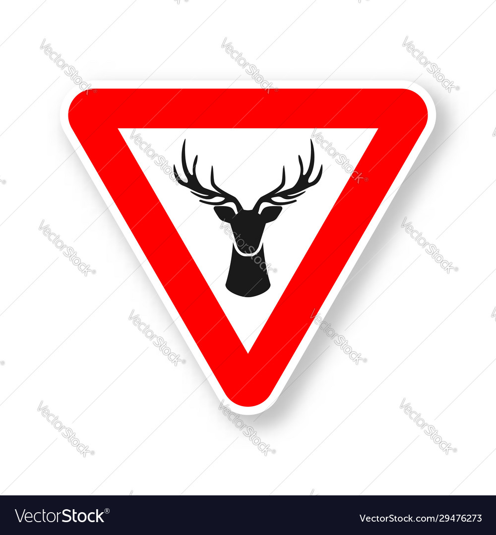 Deer Road Sign Silhouette