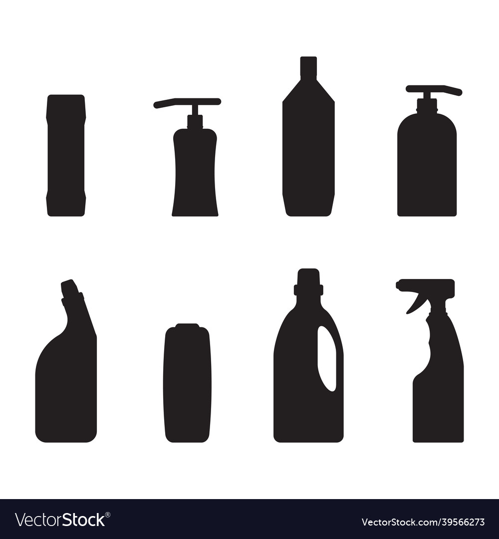 Detergent bottle black silhouette form and shape