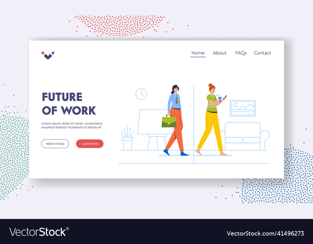 Future of work landing page template female