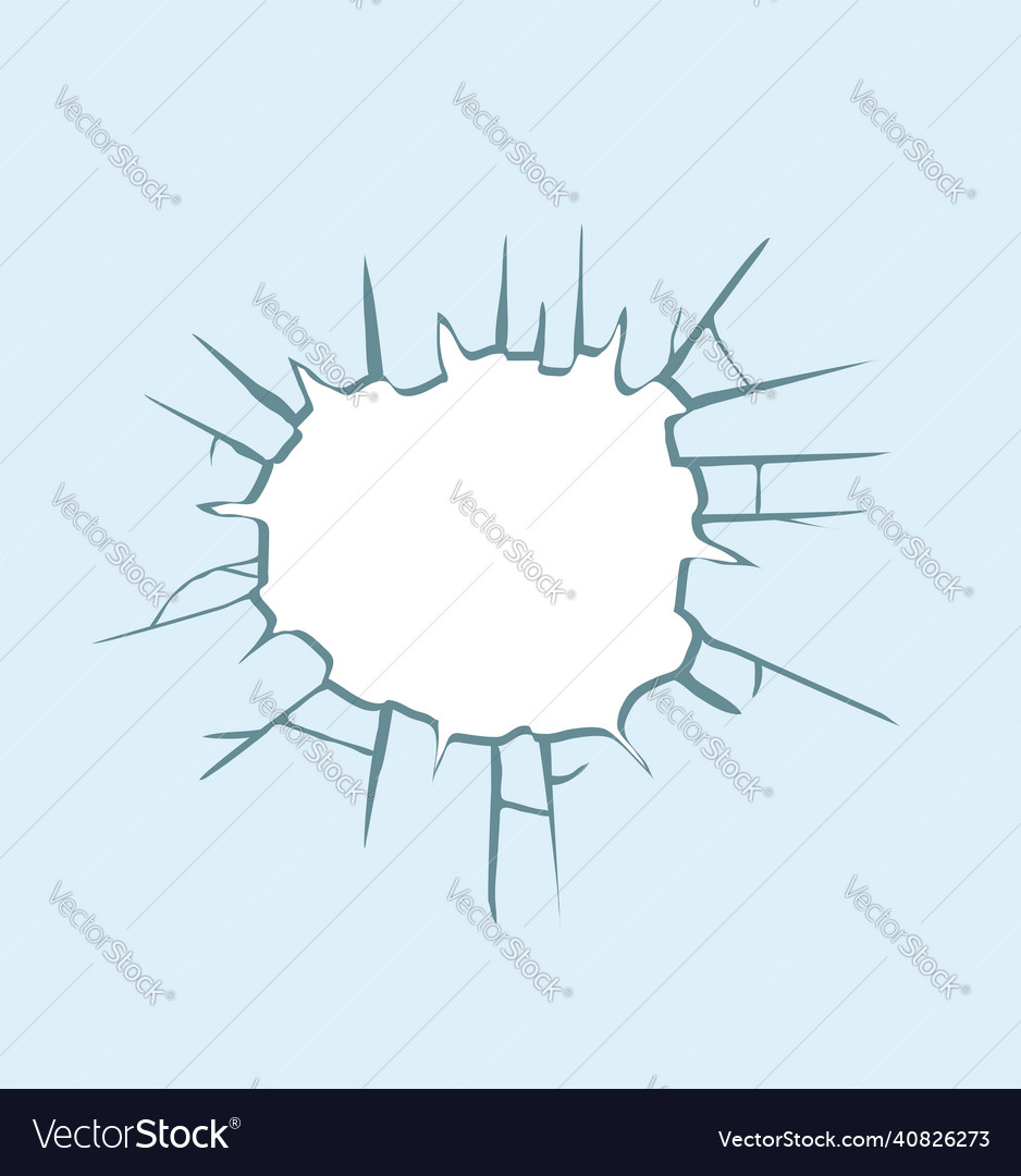 Glass window crack Royalty Free Vector Image - VectorStock