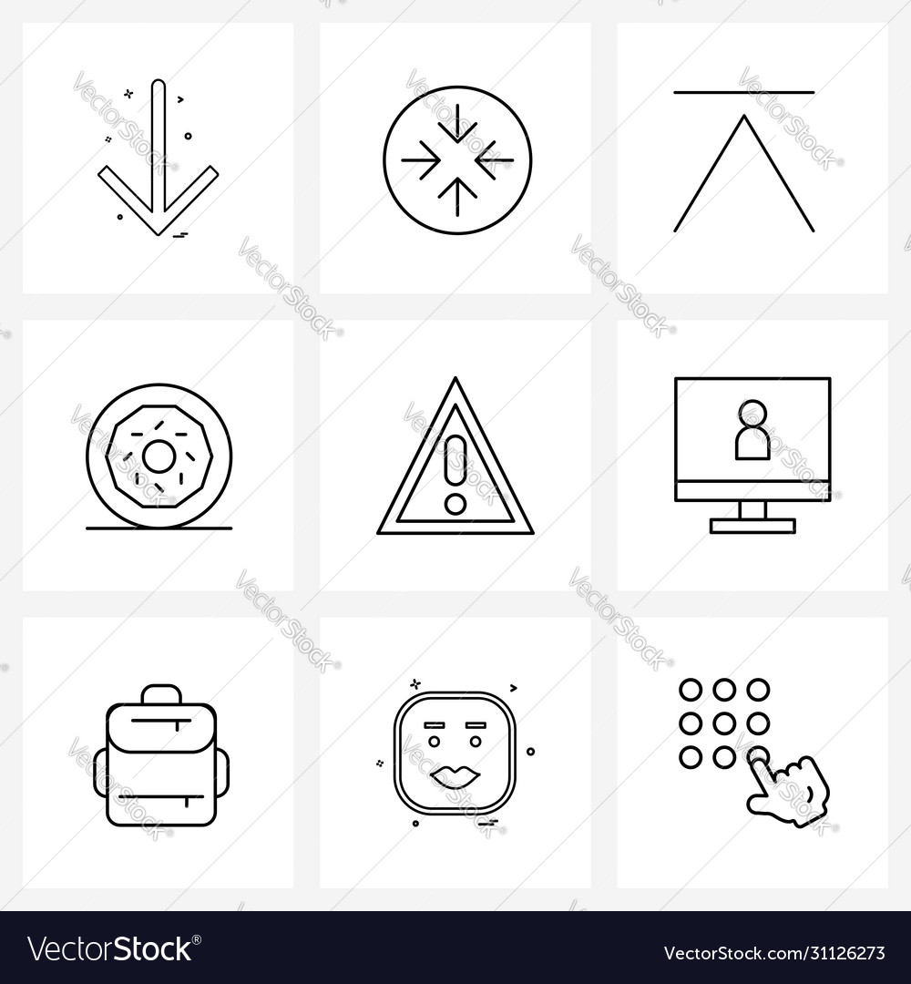 Modern line 9 simple icons food donut