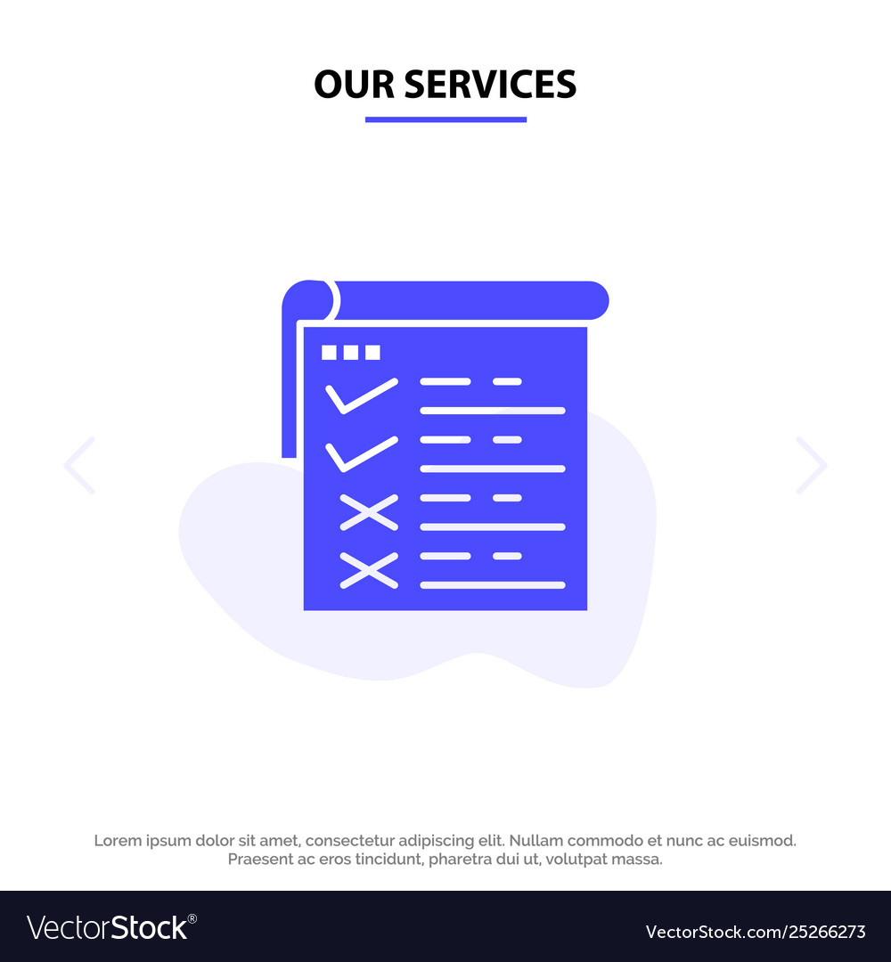Our services checklist testing report qa solid vector image Our services checklist testing report qa solid