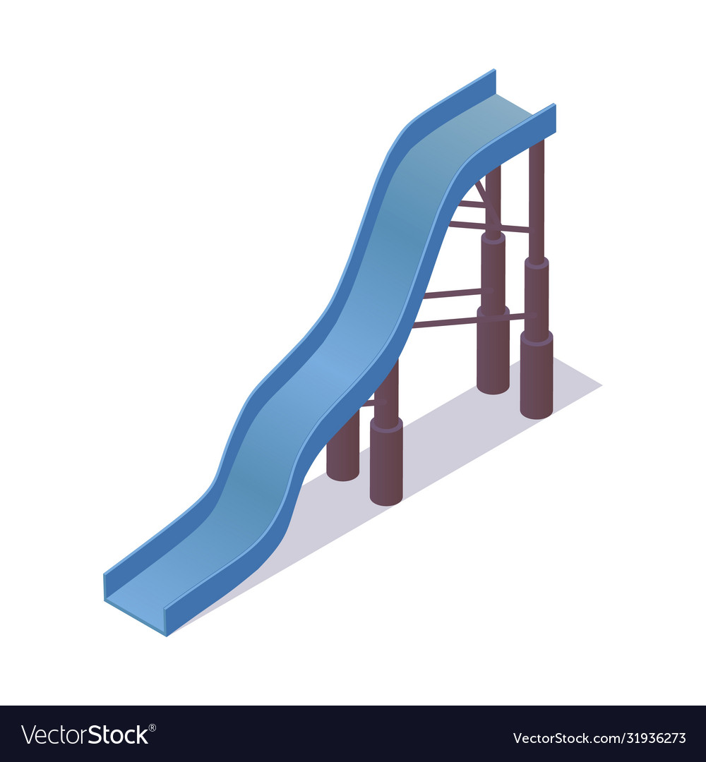 Steep Blue Wasserrutsche Isometrisch
