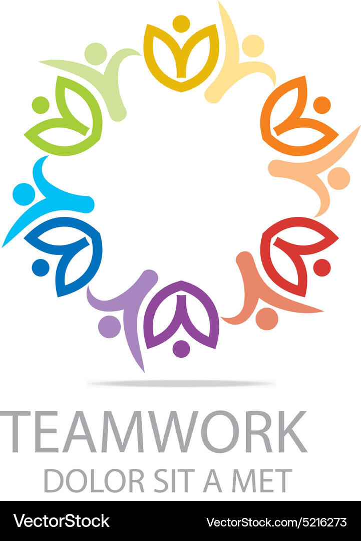 Teamwork people human colorful design Royalty Free Vector