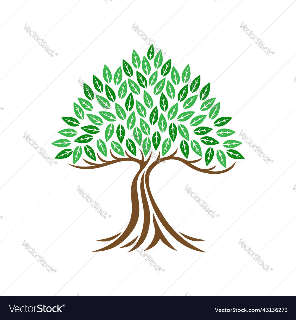 Tree icon with leaves
