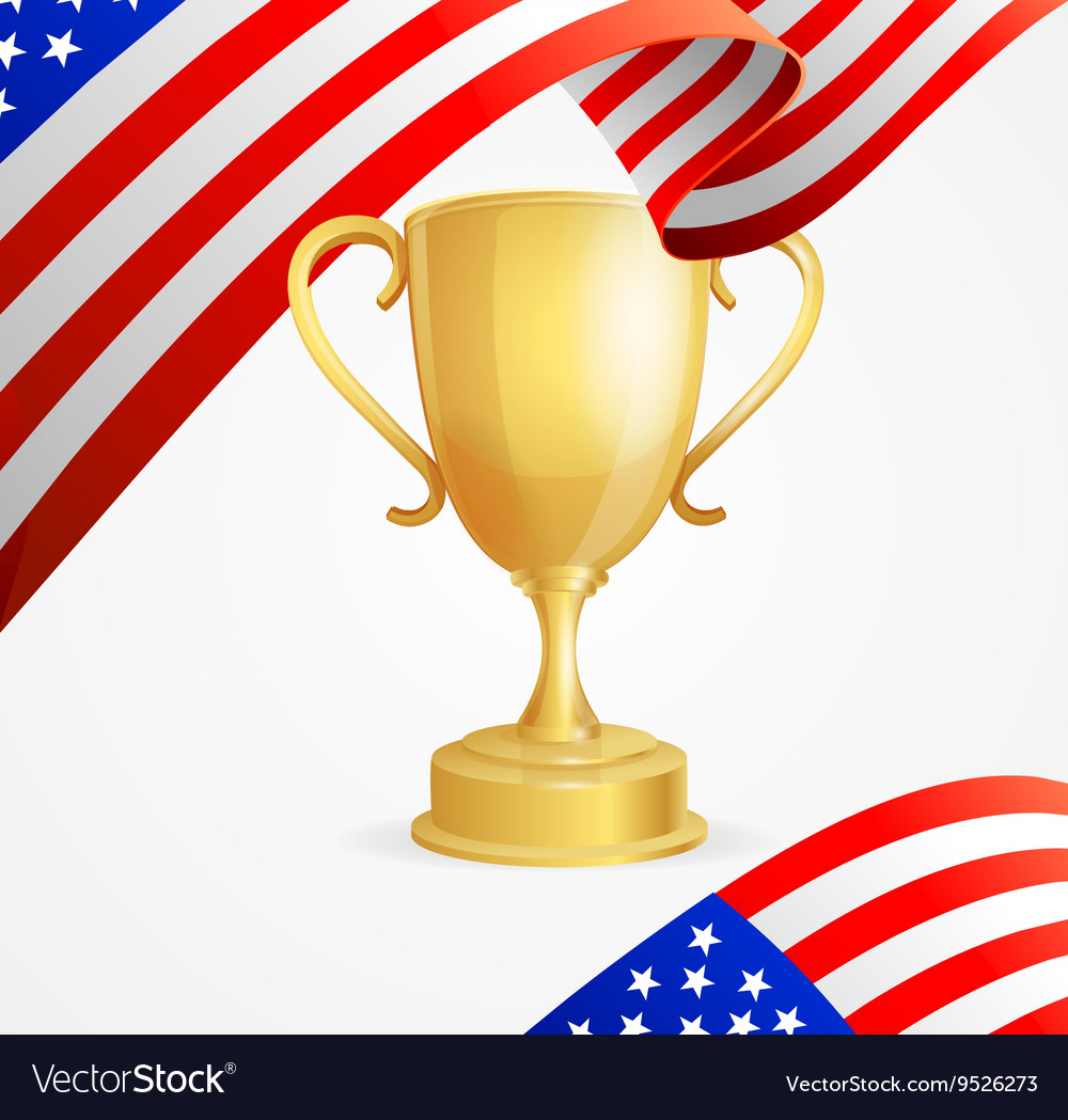 Usa winning golden cup concept Royalty Free Vector Image