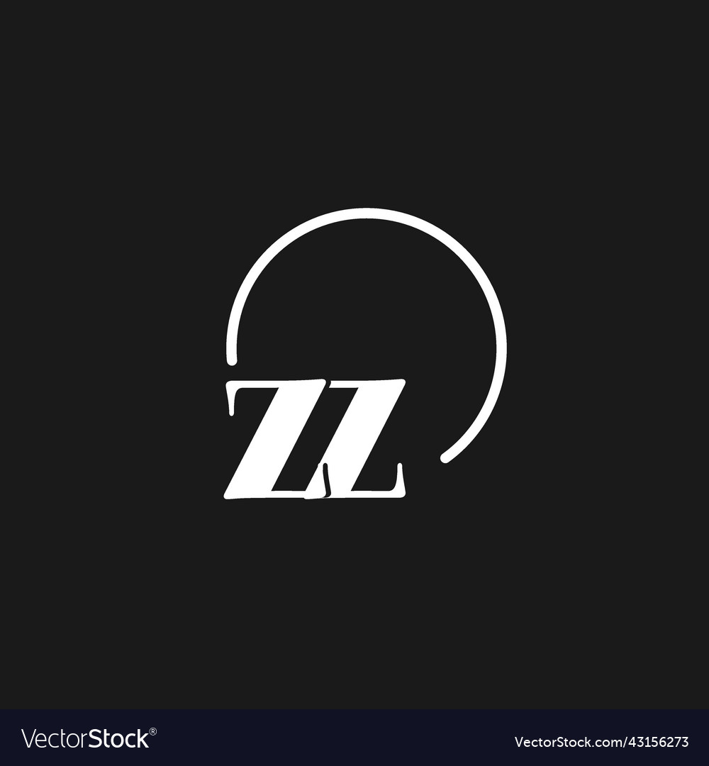 Zz logo initials monogram with circular lines Vector Image