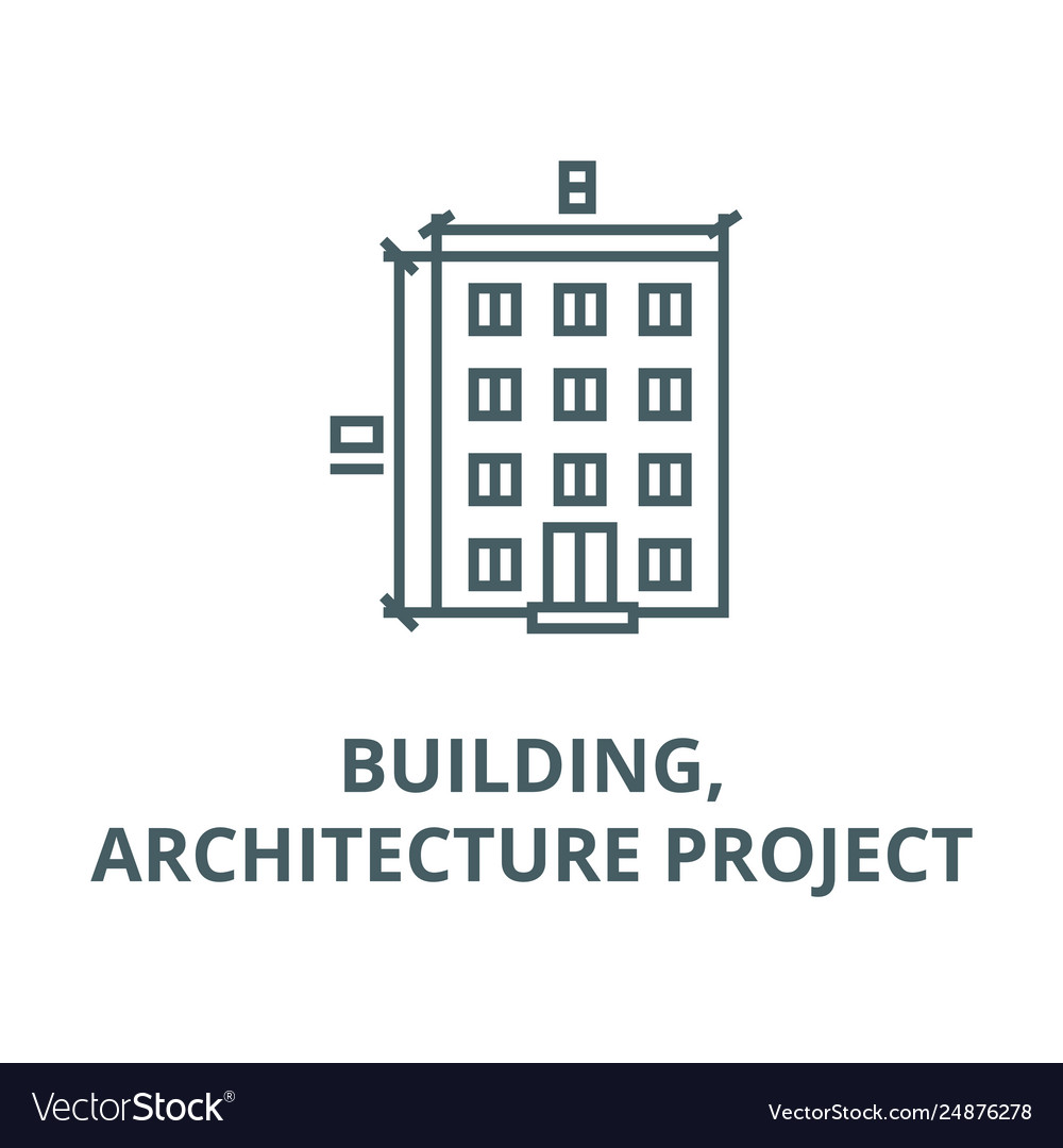 Buildingarchitecture project line icon Vector Image Buildingarchitecture project line icon