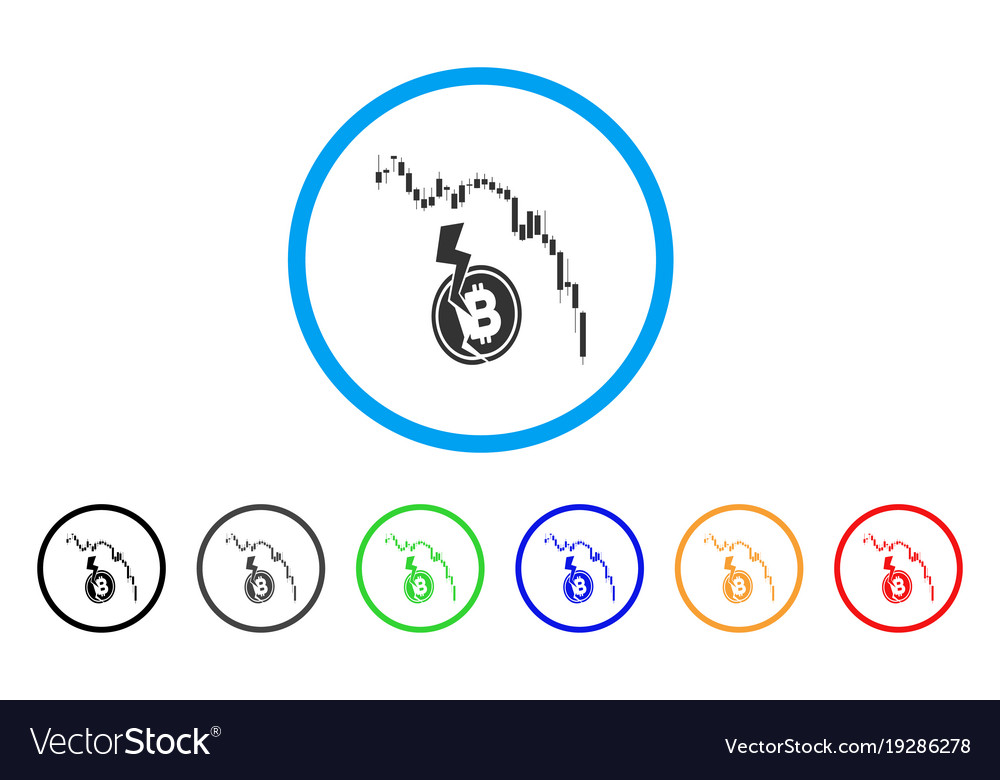 Candlestick chart bitcoin crash rounded icon