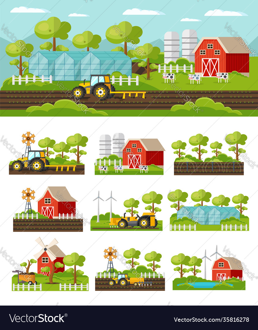 Colorful farming concept