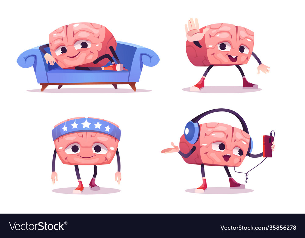 Cute Brain Character Smart Mascot Royalty Free Vector Image Cute Brain Character Smart Mascot Royalty Free Vector Image