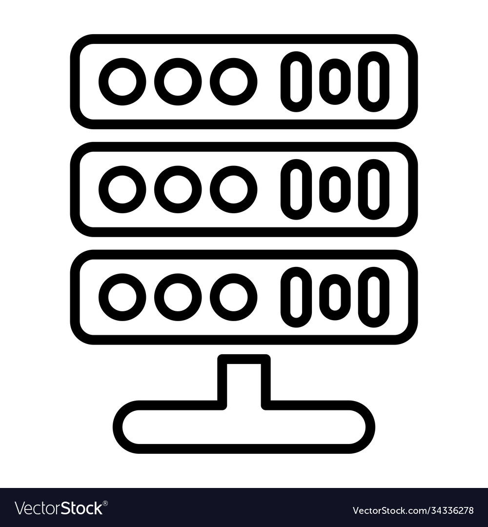 Data database hosting server line icon outline