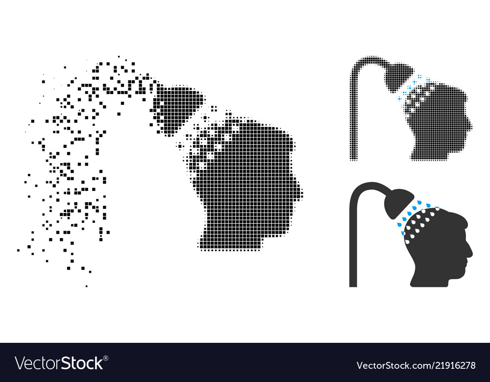 Dust dotted halftone head shower icon