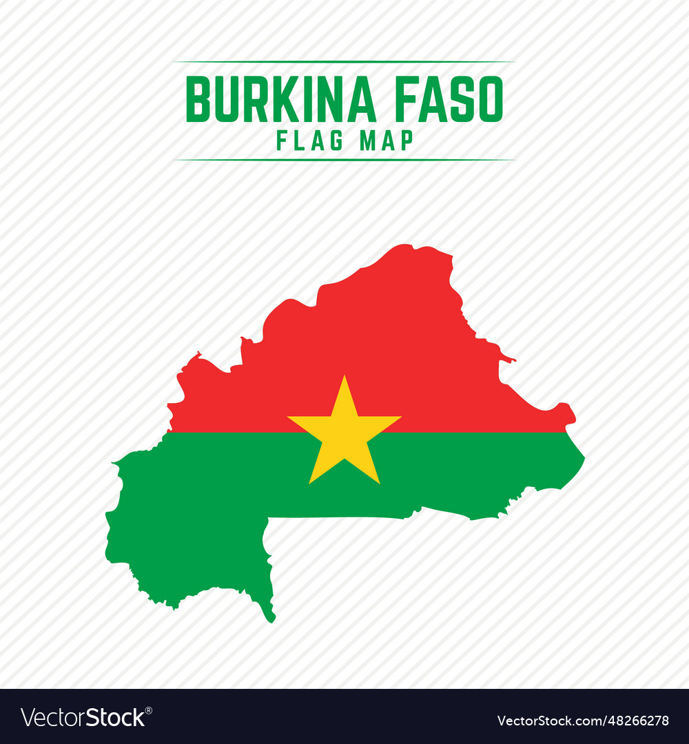 Flag map of burkina faso