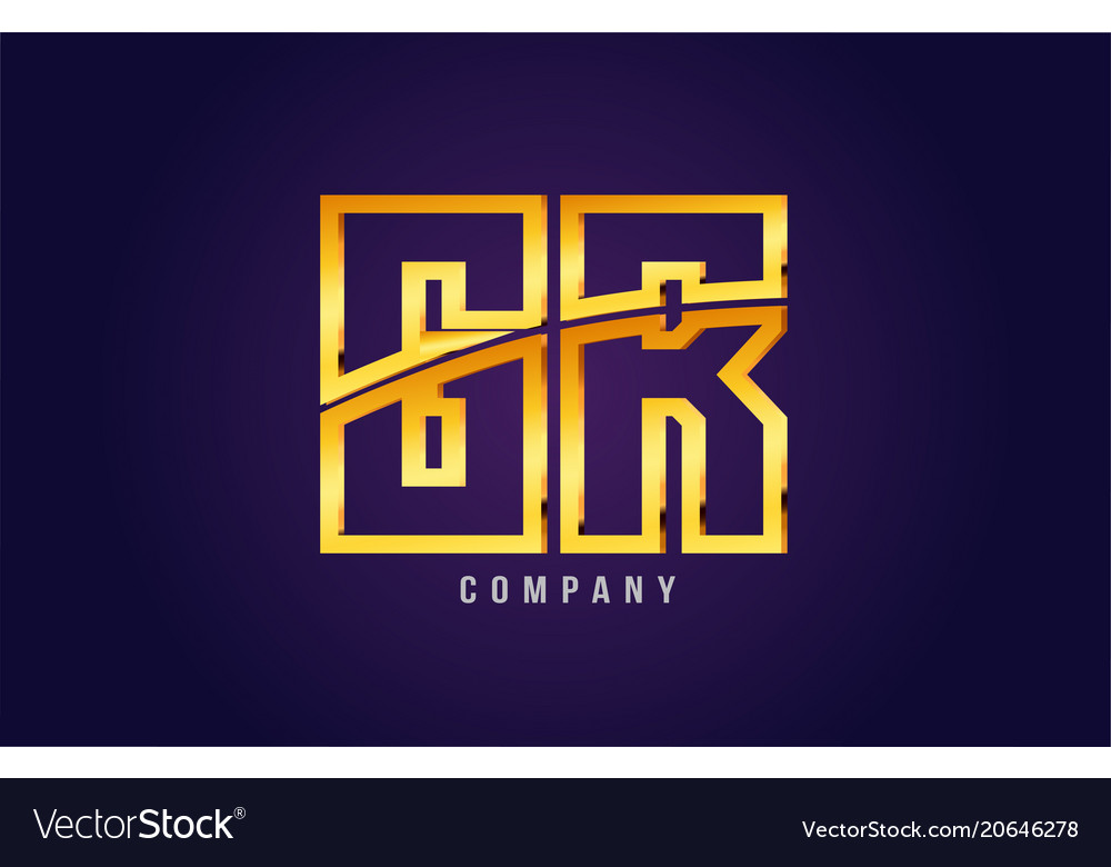 Gold golden alphabet letter gr g r logo