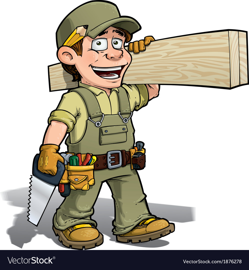 Handyman carpenter khaki Royalty Free Vector Image