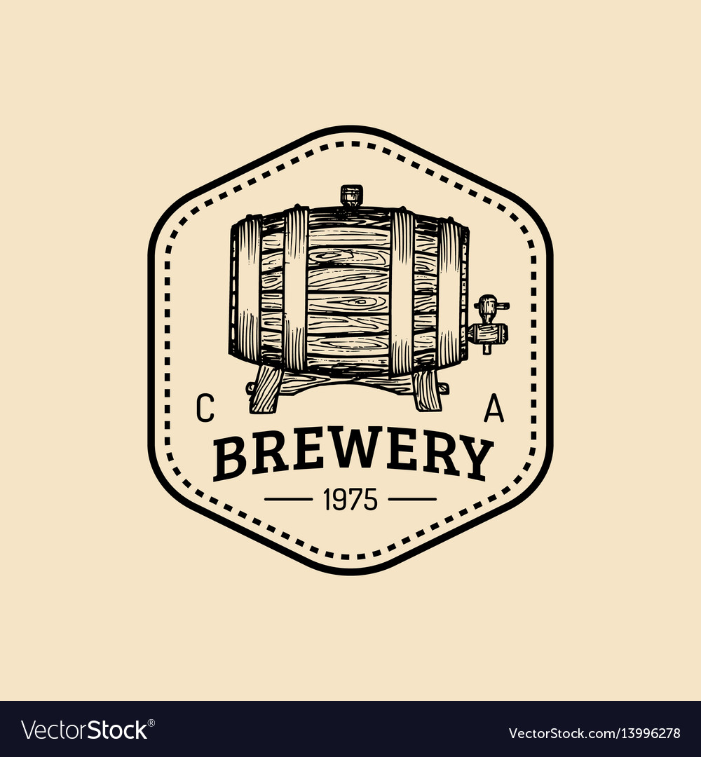 kraft-beer-barrel-logo-old-brewery-icon-hand-vector-image