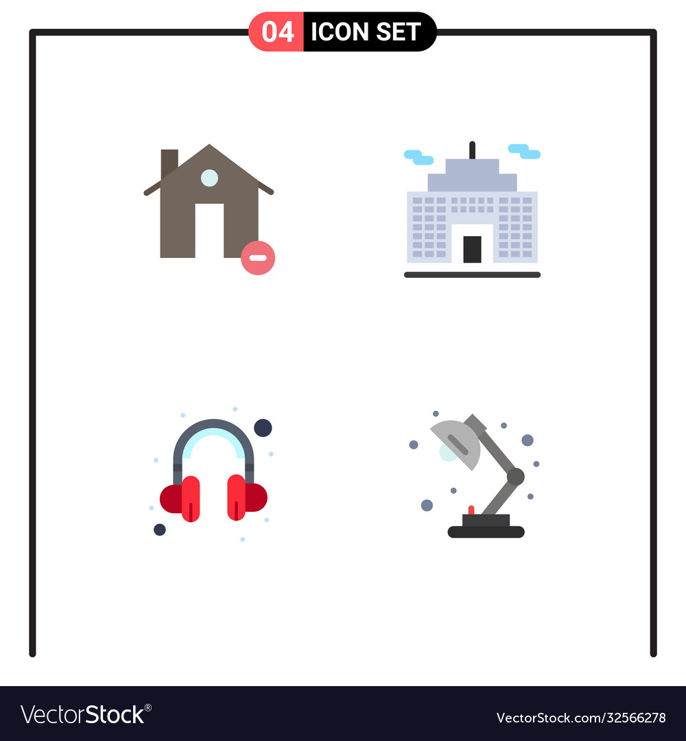 Mobile interface flat icon set 4 pictograms