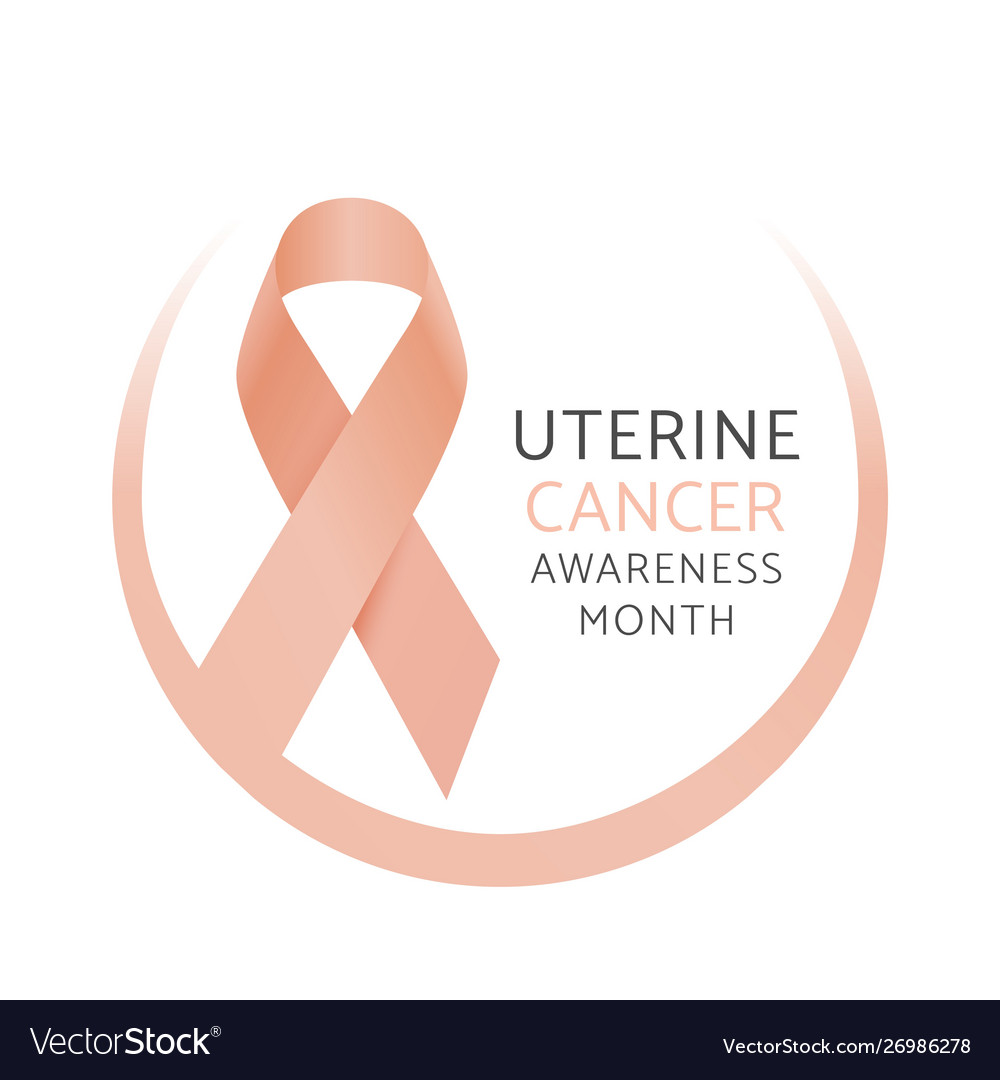 Peach Ribbon Uterine Cancer Awareness Royalty Free Vector