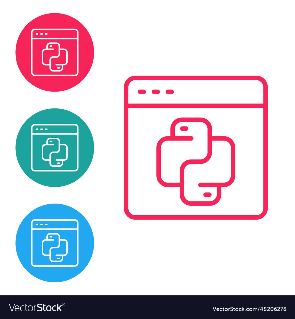 Red line python Programmiersprache Symbol vector image Red line python Programmiersprache Symbol