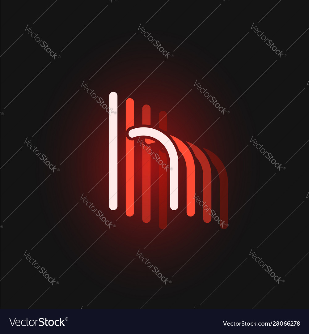 Red neon character font on black background vector image Red neon character font on black background