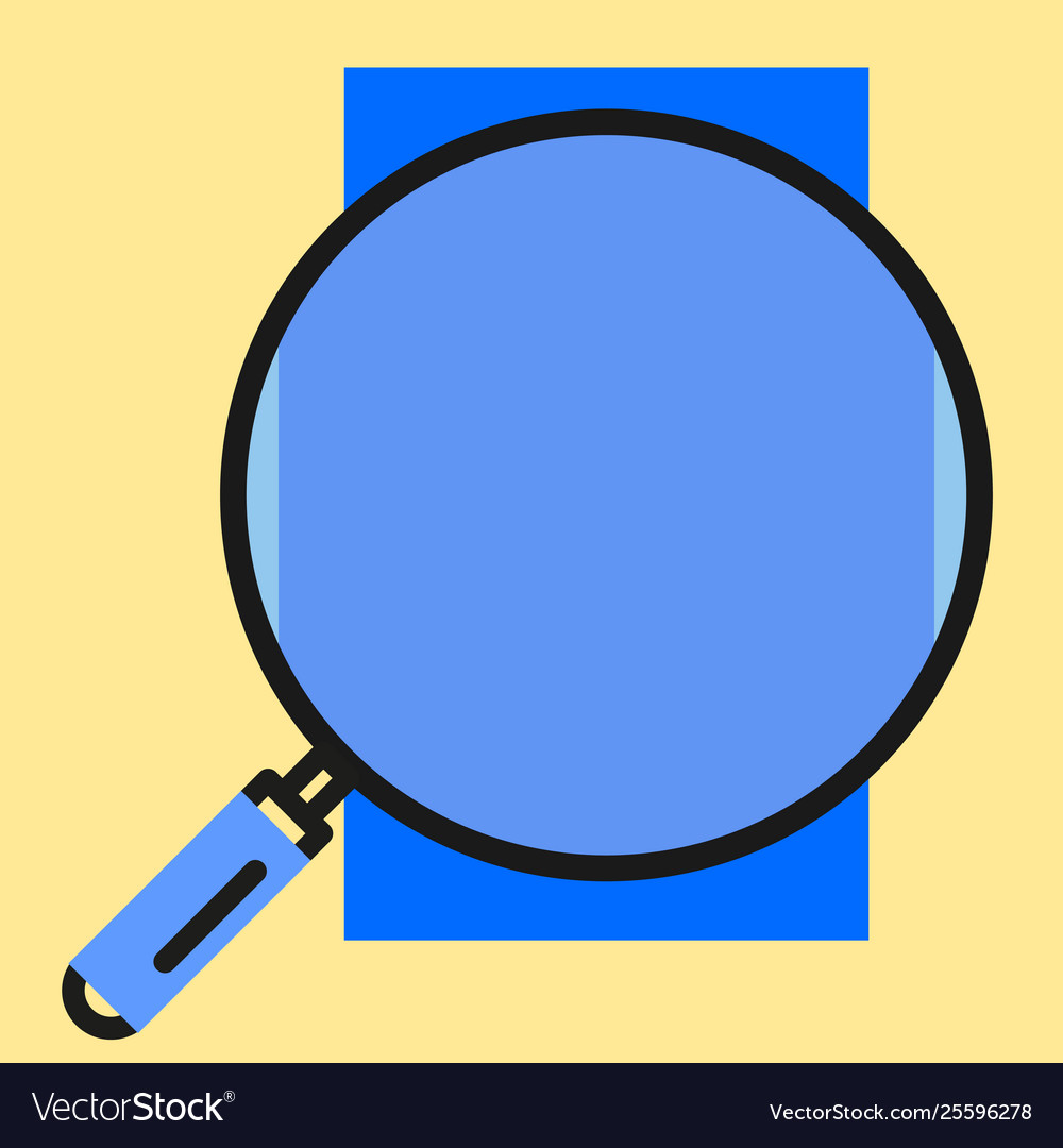 Round magnifying glass above empty sheet to see