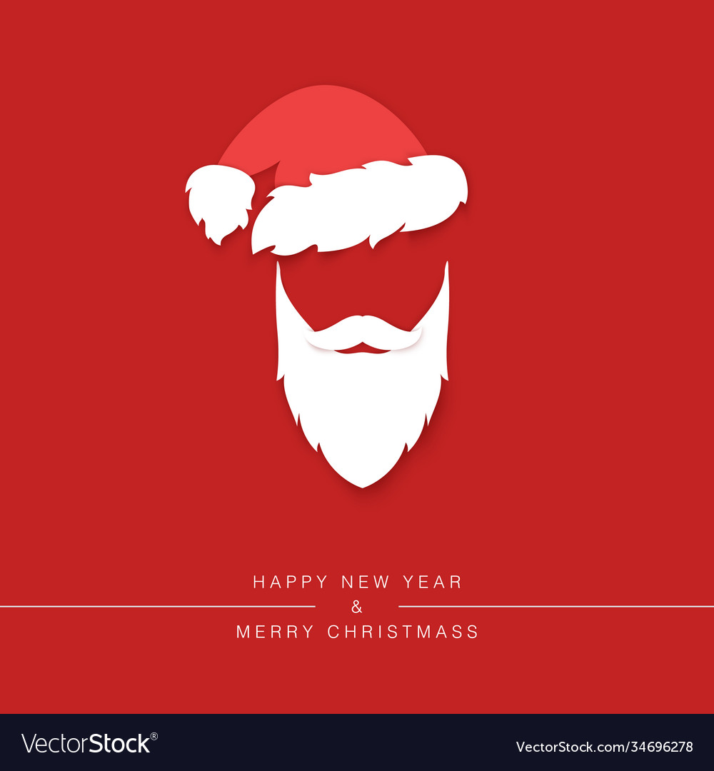 Santa claus beard with mustache and hat Royalty Free Vector