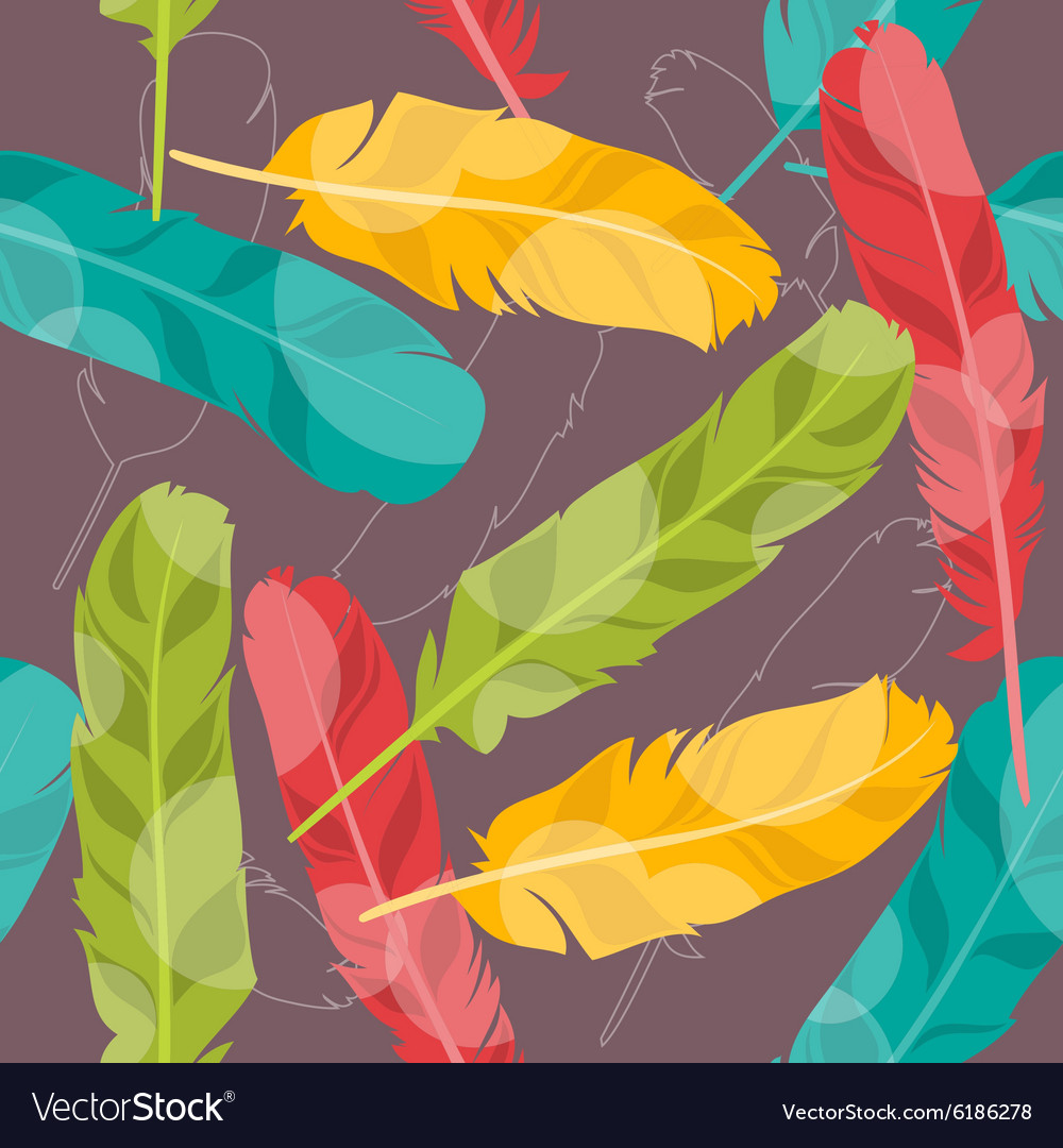 Seamless pattern with feathers