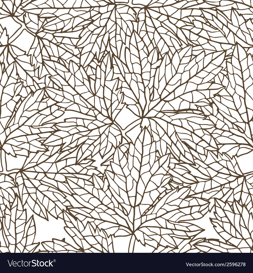 Seamless pattern with stylized autumn leaves