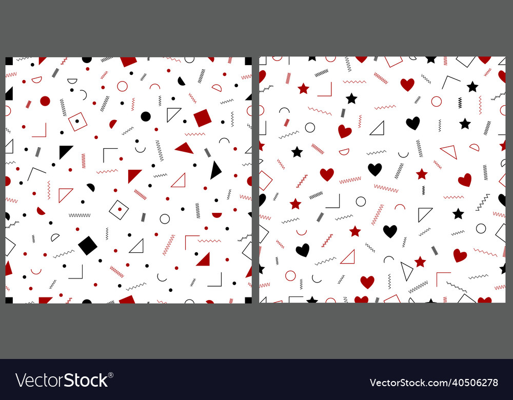 Seamless patterns in red and black