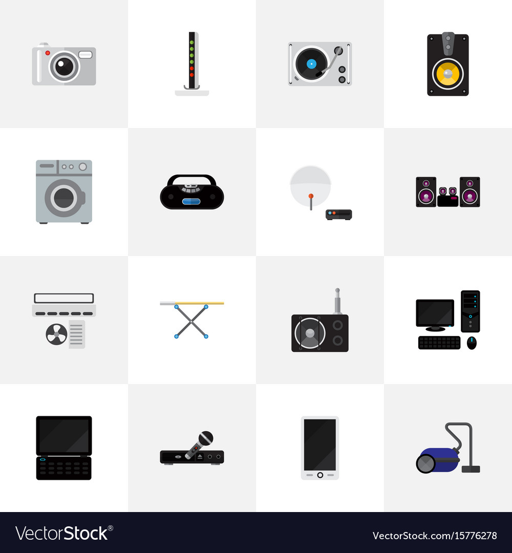 Set of 16 editable tech icons includes symbols