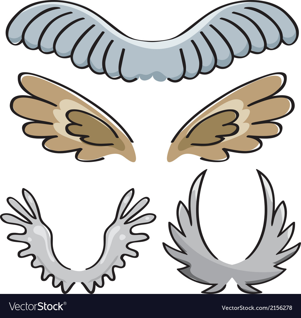 Set of wings Royalty Free Vector Image - VectorStock