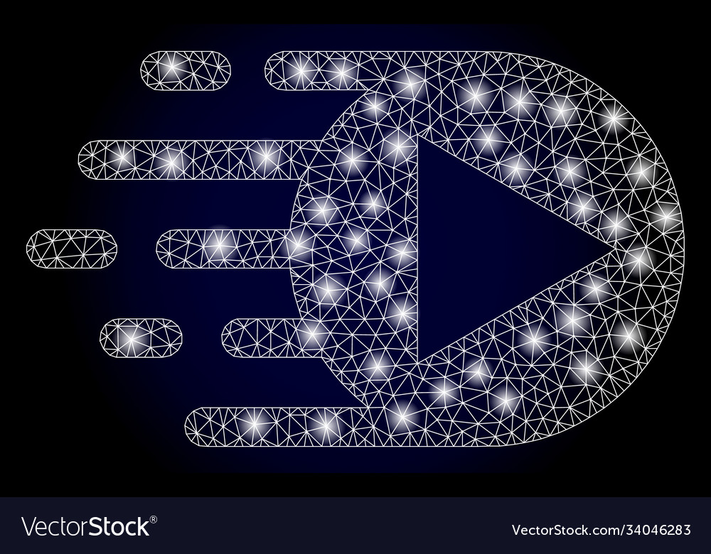 Bright web network play function with light spots vector image Bright web network play function with light spots